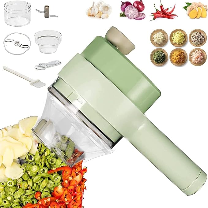 4 in 1 Electric Vegetable Cutter & Meat Mincer – Multi-Functional Kitchen Chopper