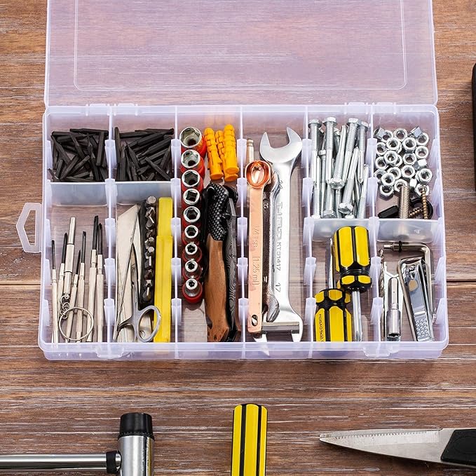 36-Grid Transparent Multipurpose Jewelry & Accessories Organizer Box