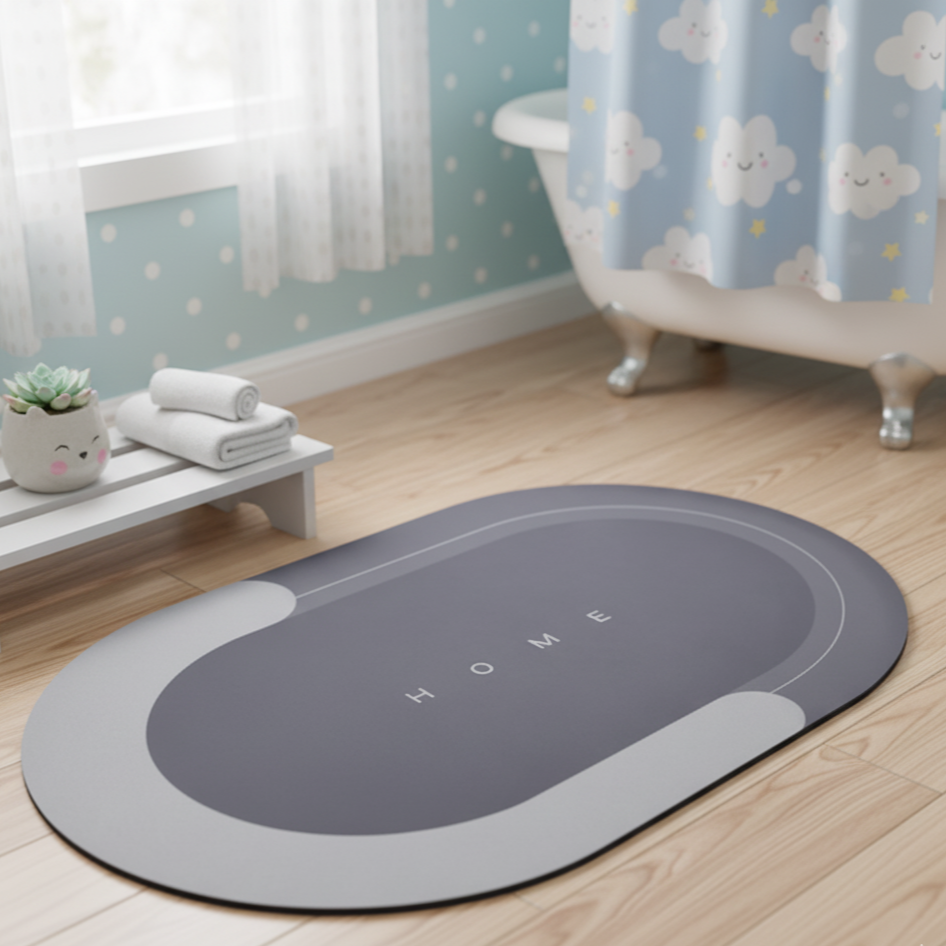 Quick-Dry Anti-Slip Bathroom Mat – Water Absorbent Rubber Floor & Door Mat for Home, Kitchen, Washroom & Office
