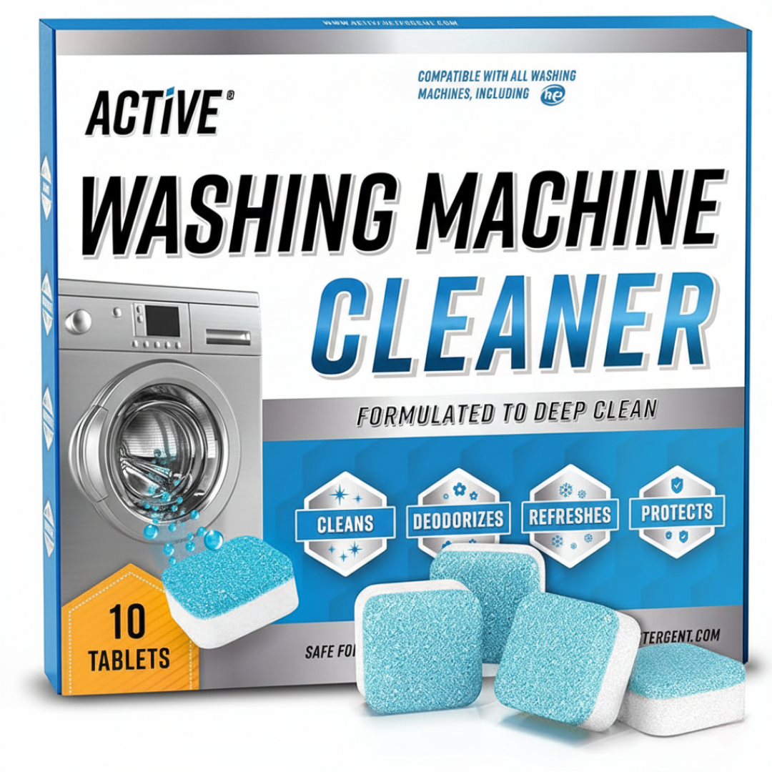 Washing Machine Cleaner Tablets – Deep Cleaning Effervescent Tablets for Front & Top Load Washers, Removes Odor & Residue (10 pcs)