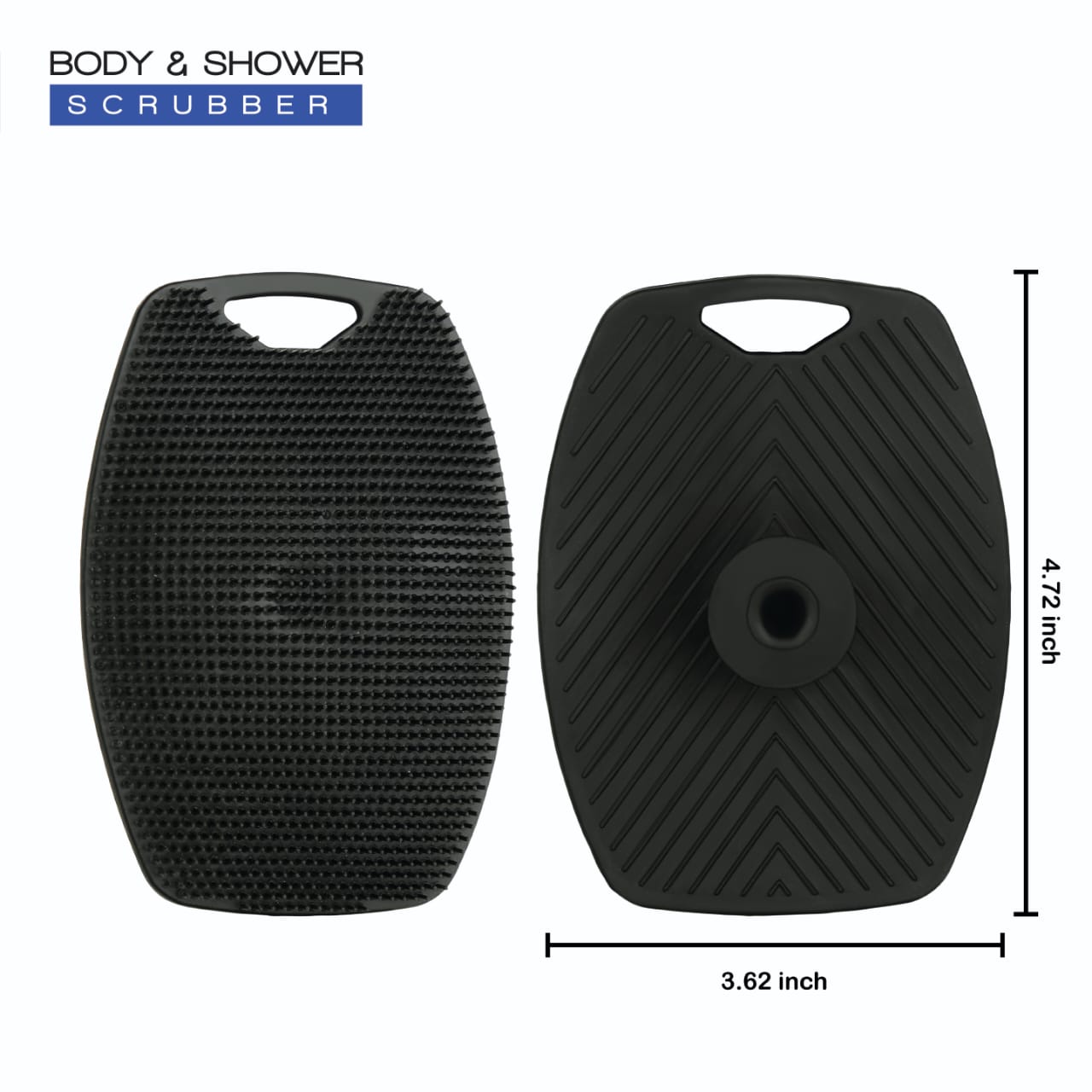 Body Scrubber for Bathing - Dead Skin Remover, Premium Super Soft Silicone Body Shower Scrub, Body Cleaning Brush for Men, Women and Children - 1 Pc (Black)