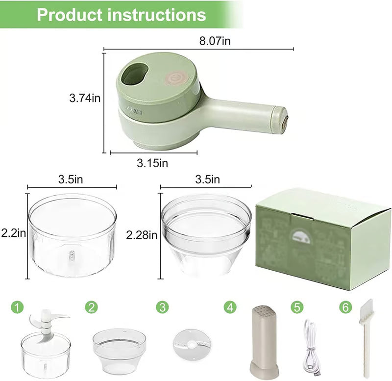 4 in 1 Electric Vegetable Cutter & Meat Mincer – Multi-Functional Kitchen Chopper