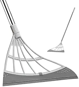 2-in-1 Magic Silicone Broom with Long Handle & Dustpan – Retractable Soft Rubber Broom for Water, Pet Hair & Floor Cleaning