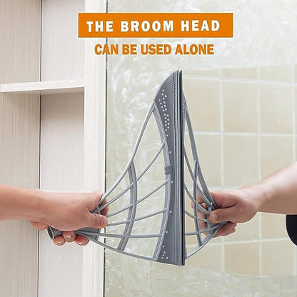 2-in-1 Magic Silicone Broom with Long Handle & Dustpan – Retractable Soft Rubber Broom for Water, Pet Hair & Floor Cleaning