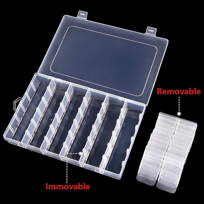 36-Grid Transparent Multipurpose Jewelry & Accessories Organizer Box