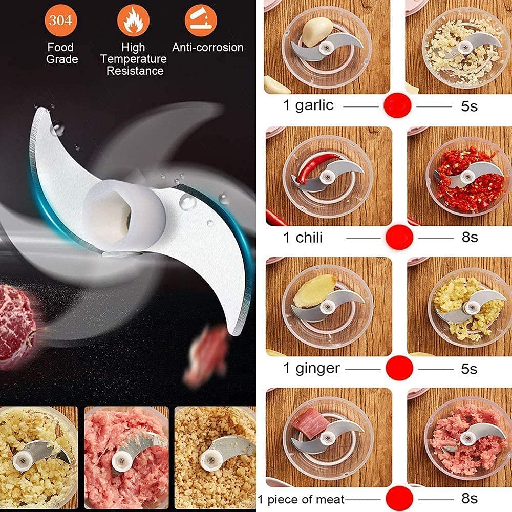Electric Mini Garlic Chopper | USB Rechargeable Food Chopper | Fast & Efficient Garlic, Fruit & Vegetable Cutter