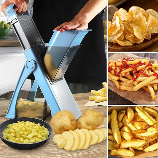 Multipurpose Safe Mandoline Slicer & Vegetable Chopper with Adjustable Thickness, Grater & Julienne Cutter for Kitchen