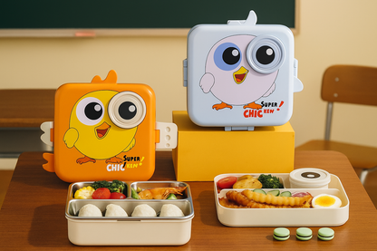 Chic Eye Lunch Box- 3 Containers Spill Free Steel Lunch Box