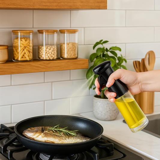 Olive Oil Sprayer Bottle – Refillable Glass Oil Mister for Cooking, Baking, Grilling, Salad & Air Fryer