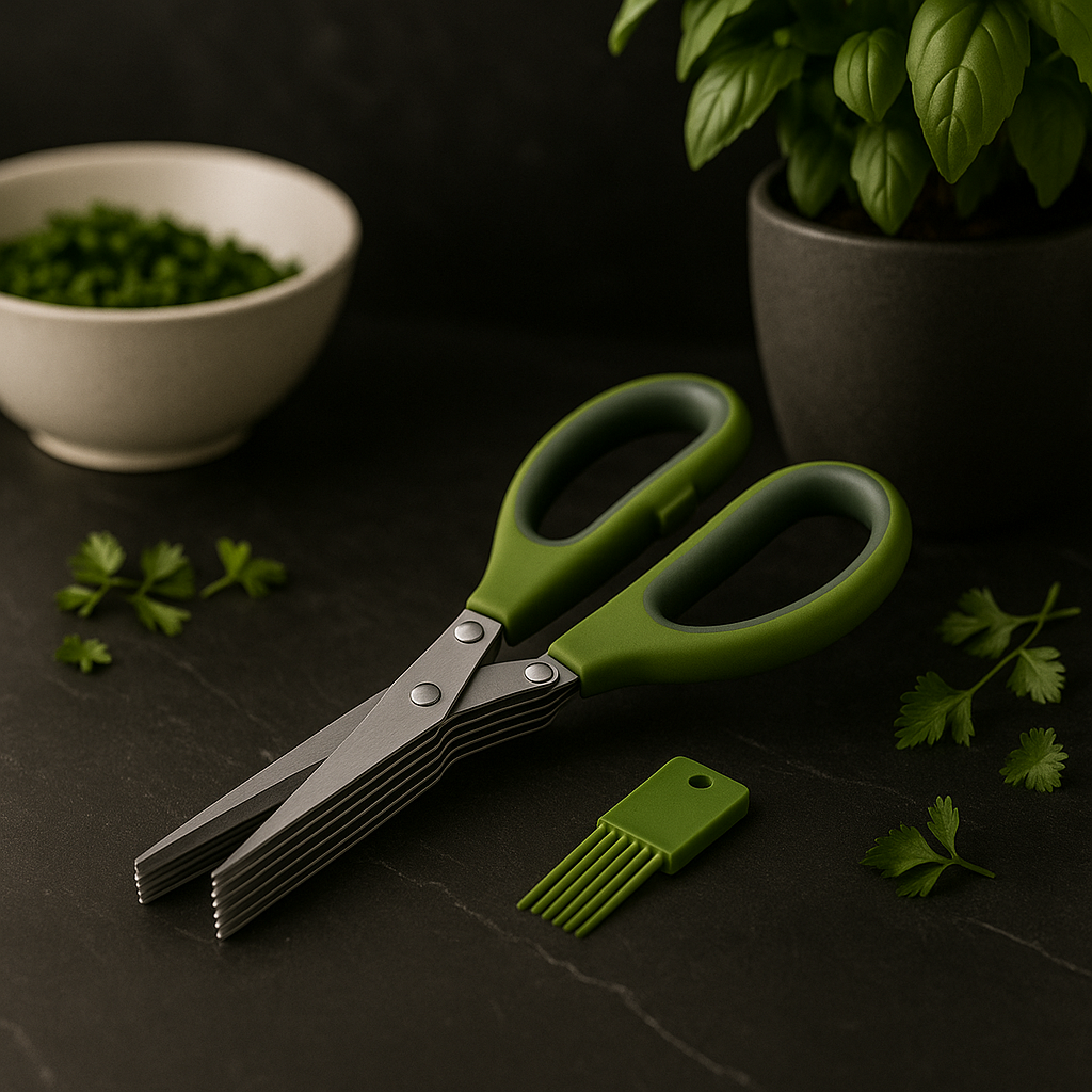 Multifunction Vegetable Stainless steel Herbs Scissor,5 blade with blade comb