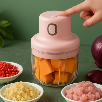 Electric Mini Garlic Chopper | USB Rechargeable Food Chopper | Fast & Efficient Garlic, Fruit & Vegetable Cutter