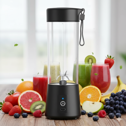 Portable USB Rechargeable Blender with 6 Stainless Steel Blades – Mini Juicer Mixer for Smoothies, Shakes, Baby Food & Travel Use