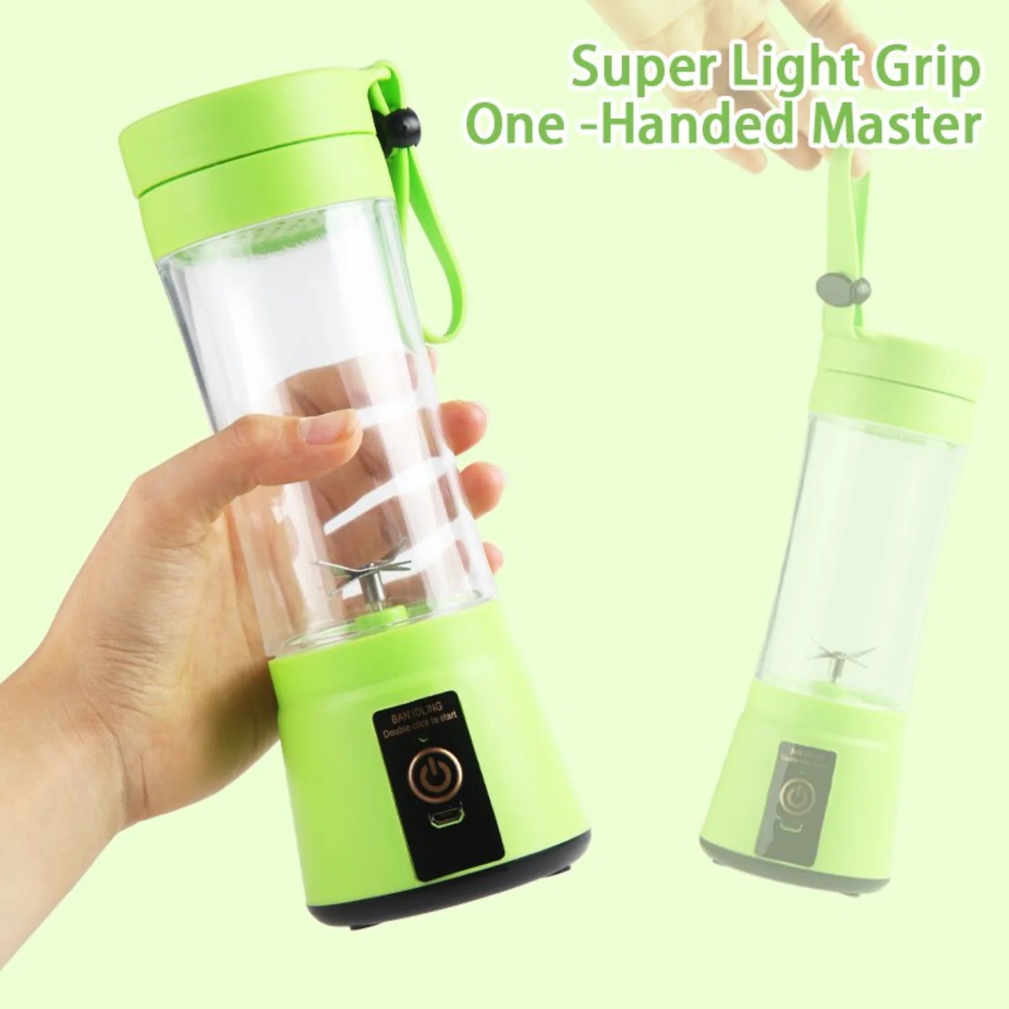 Portable USB Rechargeable Blender with 6 Stainless Steel Blades – Mini Juicer Mixer for Smoothies, Shakes, Baby Food & Travel Use