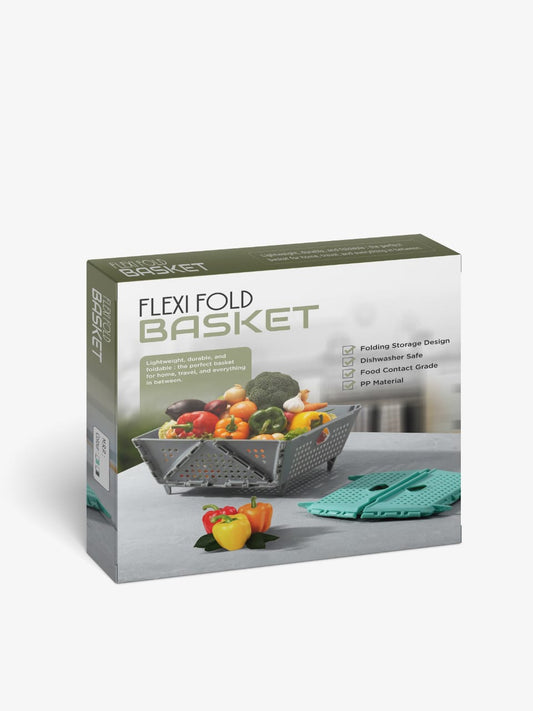 Foldable Vegetable Storage Basket with Drainage – Collapsible Colander & Food Strainer, BPA Free, Dishwasher Safe (1 PC)