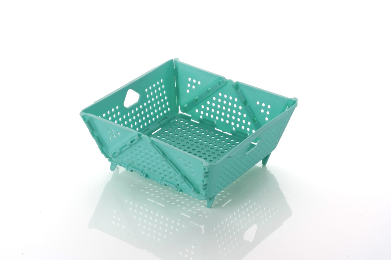 Foldable Vegetable Storage Basket with Drainage – Collapsible Colander & Food Strainer, BPA Free, Dishwasher Safe (1 PC)