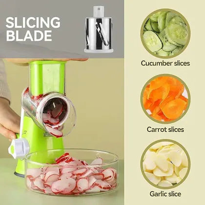 Table Top Drum Grater – Manual Rotary Vegetable & Cheese Slicer, Multi-Function Handheld Shredder & Chopper for Kitchen Use