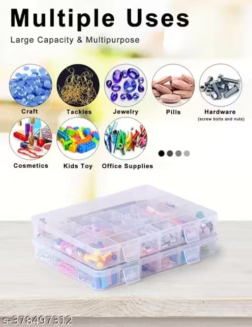 36-Grid Transparent Multipurpose Jewelry & Accessories Organizer Box