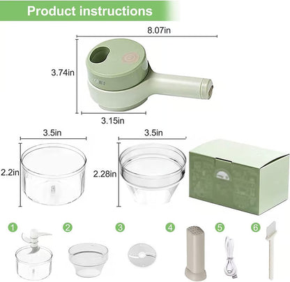 4 in 1 Electric Vegetable Cutter & Meat Mincer – Multi-Functional Kitchen Chopper